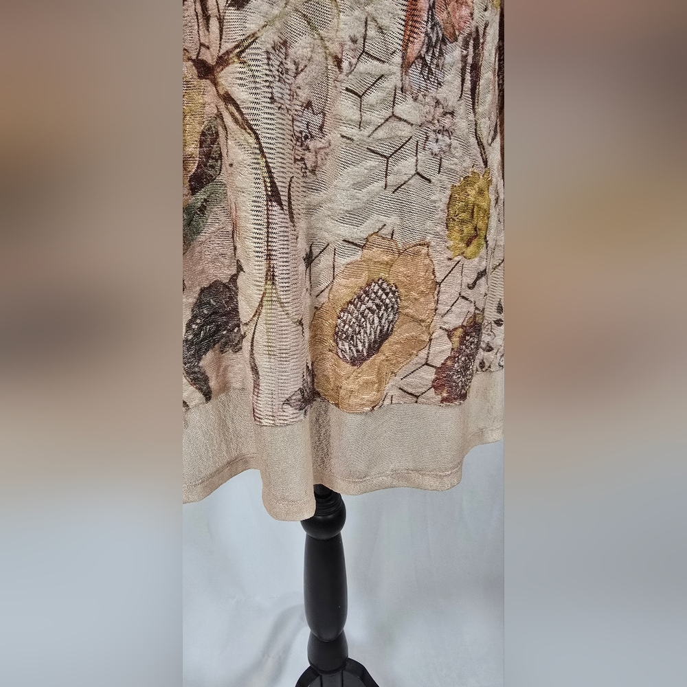 Kamana women M tunic long sleeve, semi sheer, burnout, lagenlook cottagecore - Picture 4 of 7